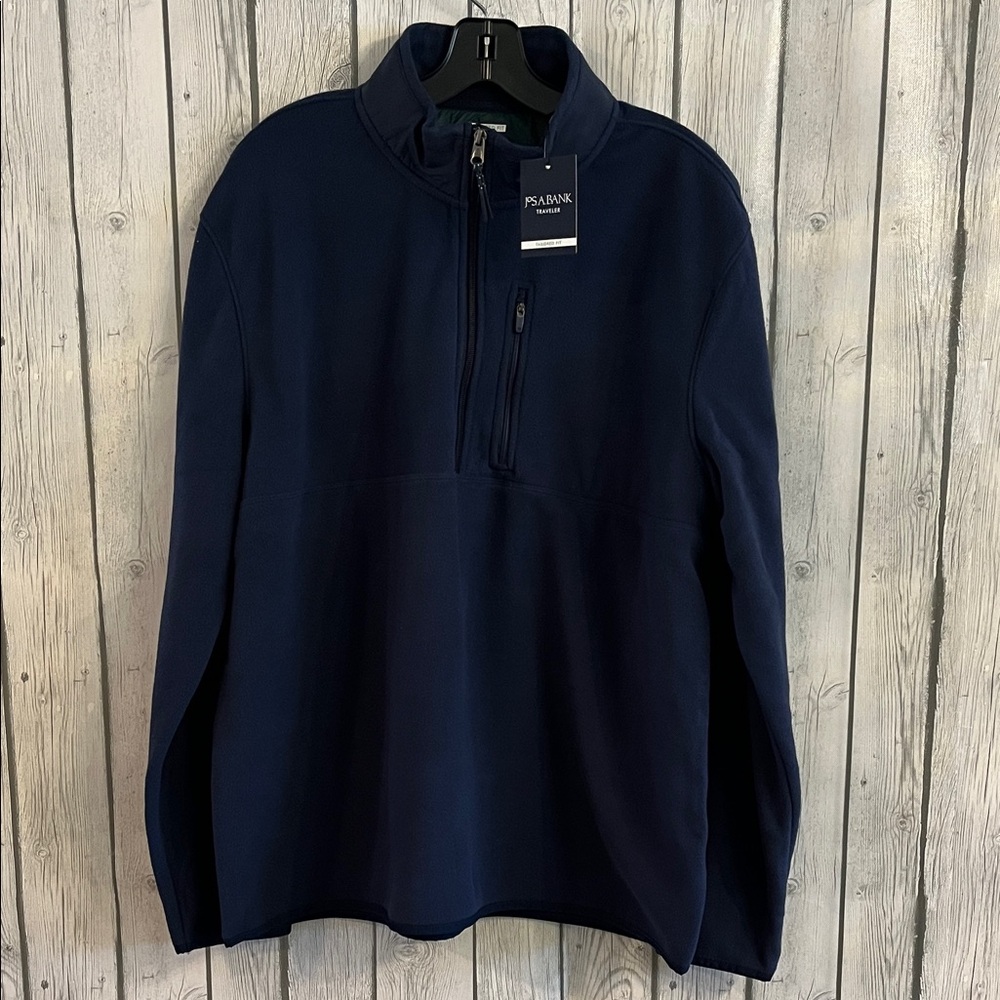 NWT Men's Jos. A. Bank Traveler Navy Quarter-Zip Pullover Size XL
